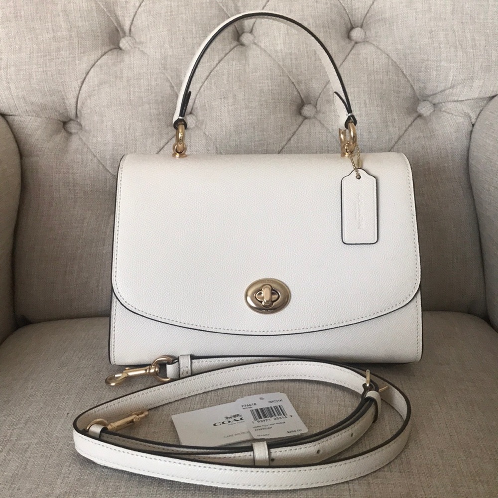 Coach Tilly Top Handle Satchel- Chalk/Cream w/ GHW